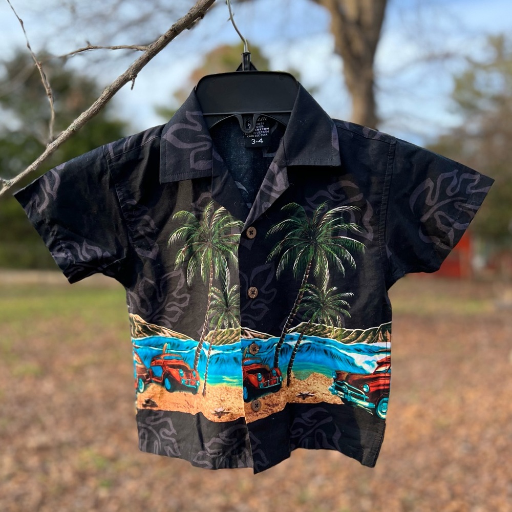 Kids Hawaiian Button Up Shirt